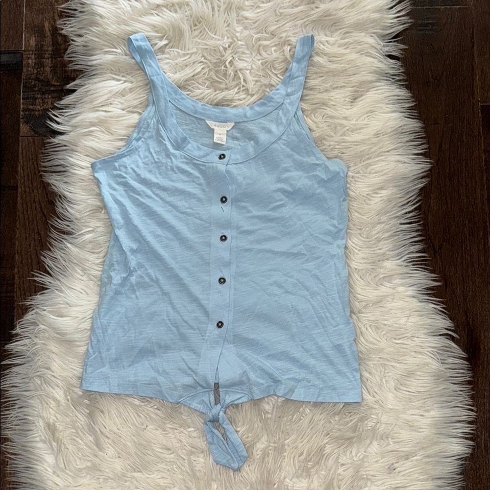 Light Blue Button-Down Caslon Tank Top